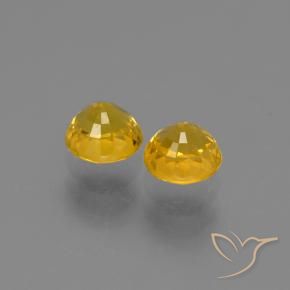 Gemas de Zafiro Naranja medio natural de 1.56 ct, Redondo, VS