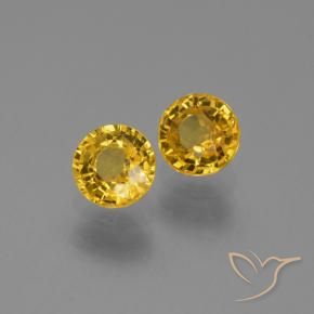 Gemas de Zafiro Dorado natural de 1.28 ct, Redondo, VS