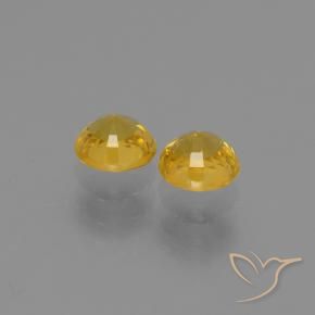 Gemas de Zafiro Dorado natural de 1.28 ct, Redondo, VS