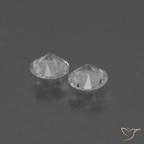Gemas de Zafiro Blanco claro natural de 0.74 ct, Redondo, VS