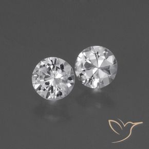 Gemas de Zafiro Blanco claro natural de 0.76 ct, Redondo, VS