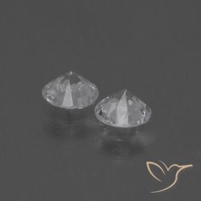 Gemas de Zafiro Blanco claro natural de 0.76 ct, Redondo, VS