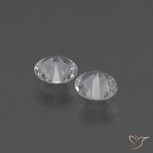 Gemas de Zafiro Blanco claro natural de 0.69 ct, Redondo, VS