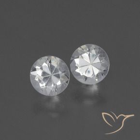 Gemas de Zafiro Blanco natural de 0.83 ct, Redondo, VVS-VS