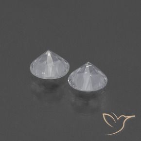 Gemas de Zafiro Blanco natural de 0.83 ct, Redondo, VVS-VS