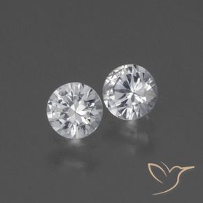 Gemas de Zafiro Blanco natural de 0.77 ct, Redondo, VS