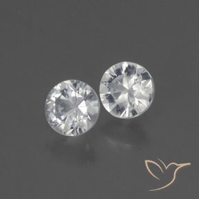 Gemas de Zafiro Blanco natural de 0.73 ct, Redondo, VS