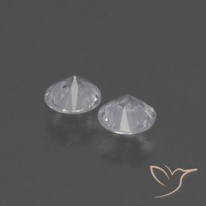 Gemas de Zafiro Blanco natural de 0.73 ct, Redondo, VS