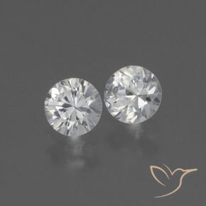 Gemas de Zafiro Blanco natural de 0.77 ct, Redondo, VVS-VS