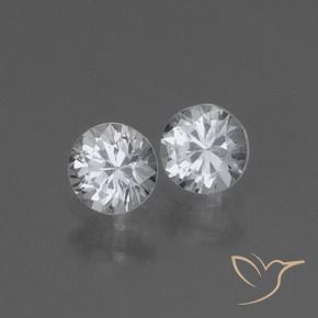 Gemas de Zafiro Blanco natural de 0.89 ct, Redondo, VVS-VS