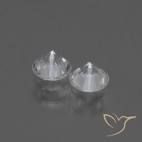 Gemas de Zafiro Blanco natural de 0.89 ct, Redondo, VVS-VS