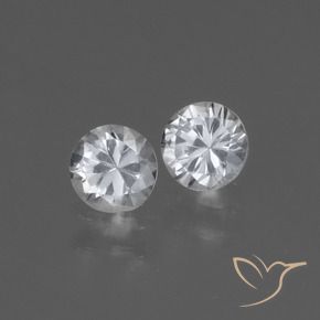 Gemas de Zafiro Blanco claro natural de 0.76 ct, Redondo, VVS-VS