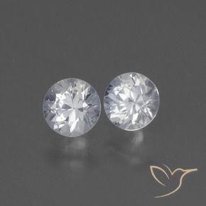 Gemas de Zafiro Blanco claro natural de 0.88 ct, Redondo, VVS-VS