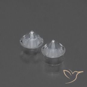 Gemas de Zafiro Blanco claro natural de 0.88 ct, Redondo, VVS-VS