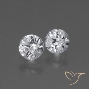 Gemas de Zafiro Blanco claro natural de 0.81 ct, Redondo, VS