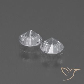 Gemas de Zafiro Blanco claro natural de 0.81 ct, Redondo, VS