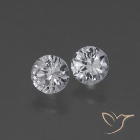 Gemas de Zafiro Blanco natural de 0.76 ct, Redondo, VS