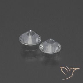 Gemas de Zafiro Blanco natural de 0.76 ct, Redondo, VS