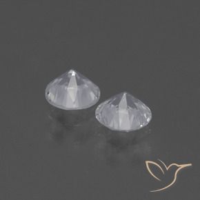 Gemas de Zafiro Blanco natural de 0.83 ct, Redondo, VVS-VS