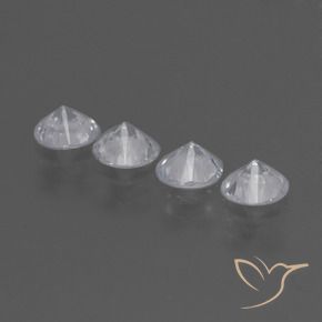 Gemas de Zafiro Blanco claro natural de 1.42 ct, Redondo, VS