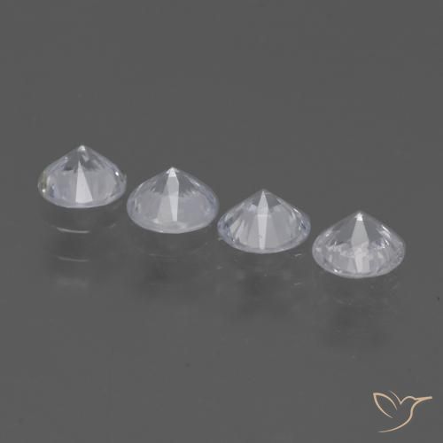 Gemas de Zafiro Blanco claro natural de 1.50 ct, Redondo, VVS-VS