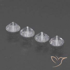 Gemas de Zafiro Blanco natural de 1.74 ct, Redondo, VVS-VS