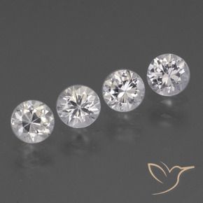 Gemas de Zafiro Blanco natural de 1.60 ct, Redondo, VVS-VS