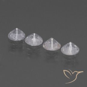 Gemas de Zafiro Blanco natural de 1.60 ct, Redondo, VVS-VS