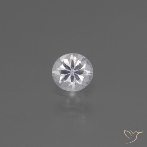 0.42ct Natural Blanco Zafiro, Redondo, VS