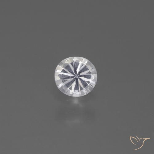 0.38ct Natural Blanco Zafiro, Redondo, VS