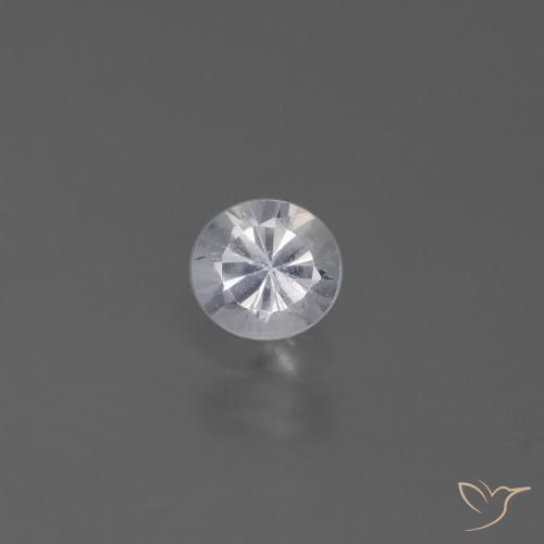 0.46ct Natural Blanco Zafiro, Redondo, VVS-VS