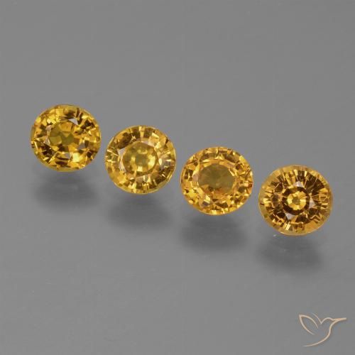 2.67ctw Natural Dorado-naranja medio Zafiro, Redondo, VVS-VS