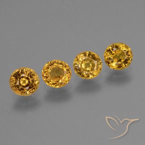 Gemas de Zafiro Dorado-naranja medio natural de 2.67 ct, Redondo, VVS-VS