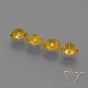 Gemas de Zafiro Dorado-naranja medio natural de 2.67 ct, Redondo, VVS-VS