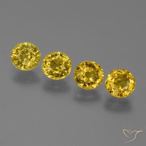2.92ctw Natural Amarillo púrpura Zafiro, Redondo, VVS-VS