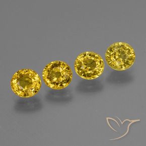 Gemas de Zafiro Amarillo púrpura natural de 2.92 ct, Redondo, VVS-VS
