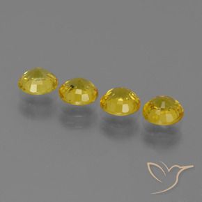 Gemas de Zafiro Amarillo púrpura natural de 2.92 ct, Redondo, VVS-VS