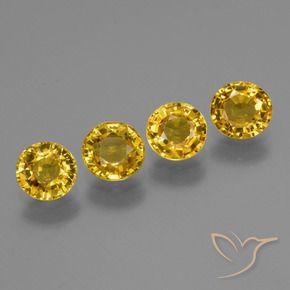 Gemas de Zafiro Amarillo púrpura natural de 2.34 ct, Redondo, VVS-VS