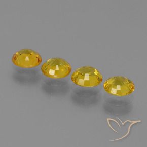 Gemas de Zafiro Amarillo púrpura natural de 2.34 ct, Redondo, VVS-VS