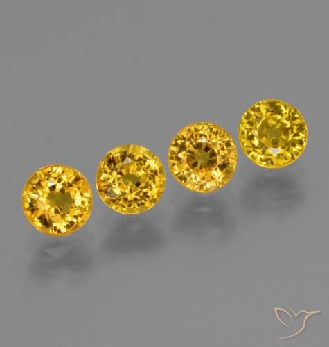 Gemas de Zafiro Amarillo púrpura natural de 2.73 ct, Redondo, VVS-VS