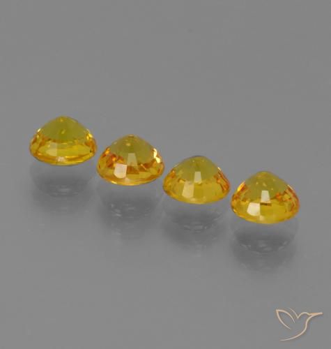Gemas de Zafiro Amarillo púrpura natural de 2.73 ct, Redondo, VVS-VS