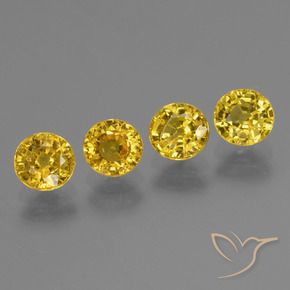 Gemas de Zafiro Amarillo púrpura natural de 2.57 ct, Redondo, VVS-VS