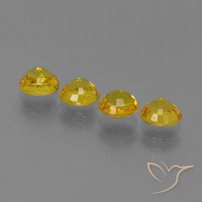 Gemas de Zafiro Amarillo púrpura natural de 2.57 ct, Redondo, VVS-VS