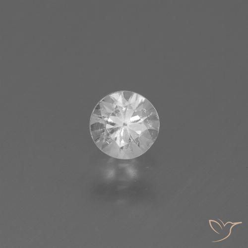 0.43ct Natural Blanco Zafiro, Redondo, VS