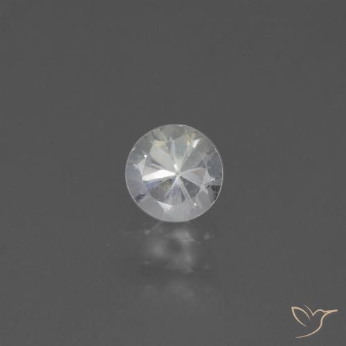 0.45ct Natural Blanco Zafiro, Redondo, VS
