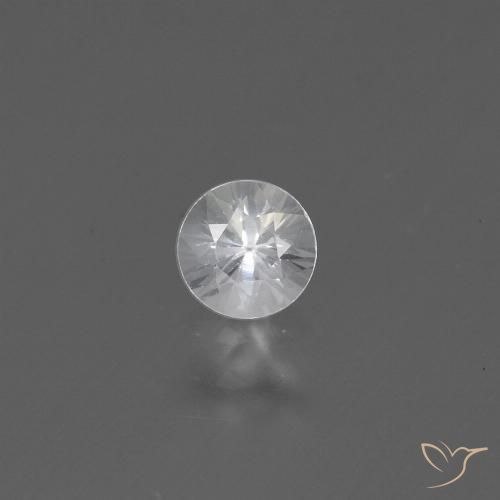 0.43ct Natural Blanco Zafiro, Redondo, VS