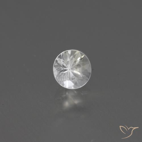 Zafiro Blanco natural de 0.46 ct, Redondo, VS
