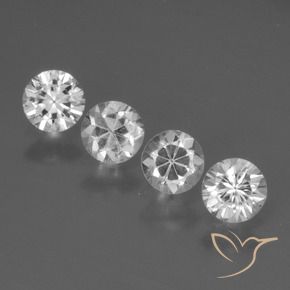 Gemas de Zafiro Blanco natural de 1.57 ct, Redondo, VS