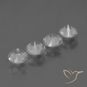 Gemas de Zafiro Blanco natural de 1.57 ct, Redondo, VS