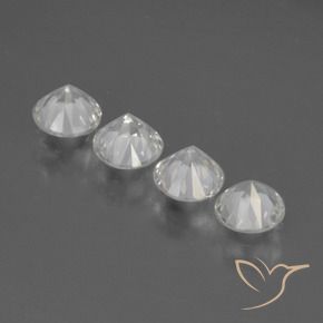Gemas de Zafiro Blanco natural de 1.64 ct, Redondo, VVS-VS